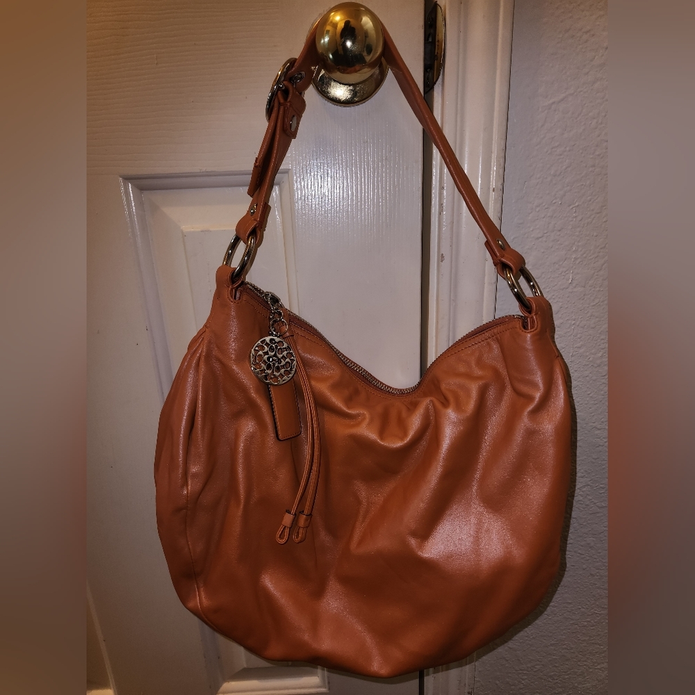 COACH orange/tangerine Ali Leather Hobo bag B0969-13655